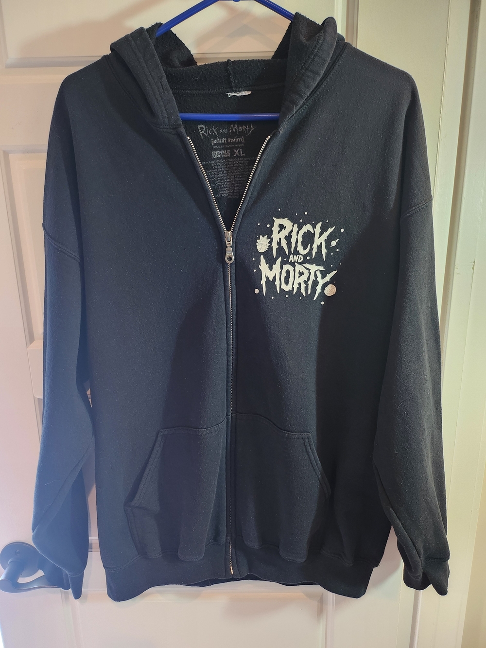 Ripple Junction Black Rick and Morty Zip-Up Hoodie